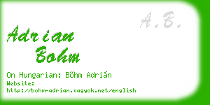 adrian bohm business card